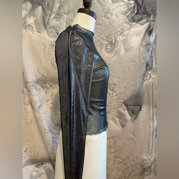 **ON HOLD*********.  Topshop Trinny Metallic mesh top - Picture 8 of 8